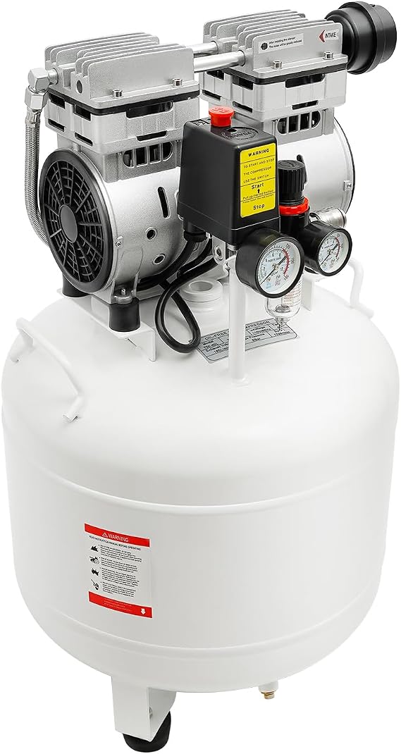 40L Medical Dental Air Compressor, 110V 750W Portable Oil Free Silent Air Pump, 165PSI Ultra Quiet Electric Vertical Air Compressor for Medical Equipment Beauty Dentistry Experiments