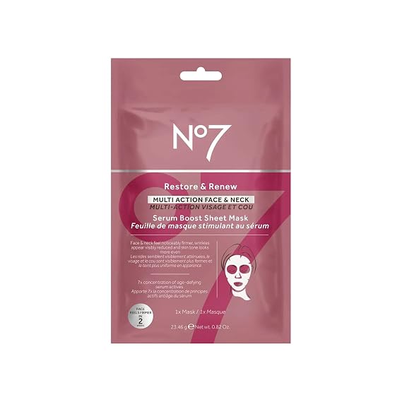 No7 Restore & Renew Sculpting Face & Neck Serum Boost Sheet Mask
