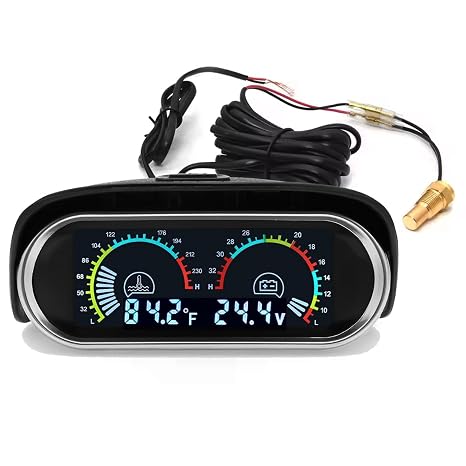 Digital Water Temp & Voltage Gauge Set