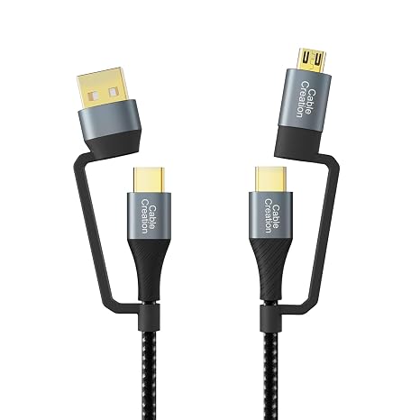 4 in 1 USB A +USB C to USBC + Micro B Multiple Charging Cable 6.6FT