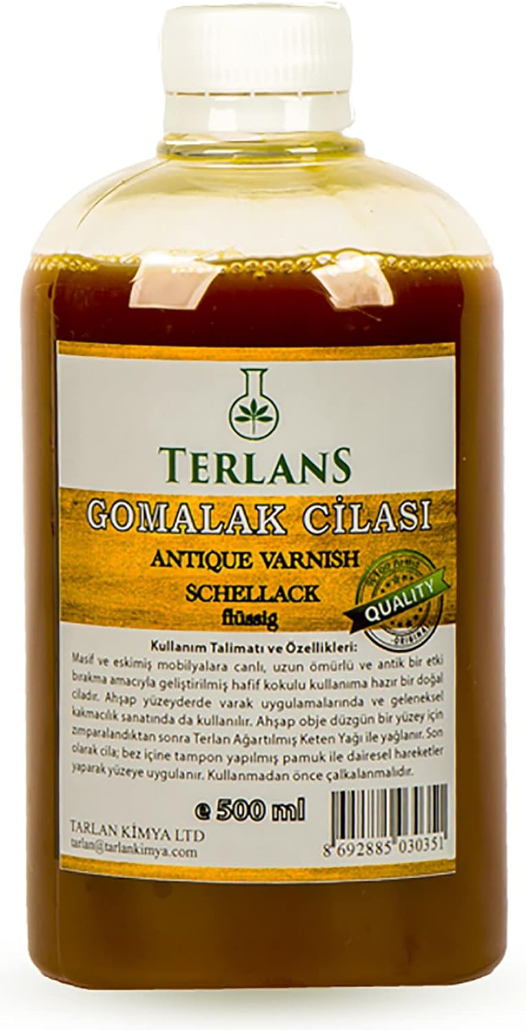 Terlans Natural Wood Polish Shellac 500ml  Sliding Ball Gift