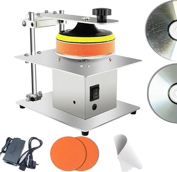 Disc Repair Machine - Semi-Automatic CD/DVD Polisher for Scratch and Oxidation Restoration, High Repair Rate, Easy to Use, Improves Efficiency