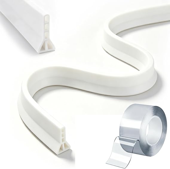 4'' High Shower Threshold Water Dam,Silicone Shower Water Guard (67)