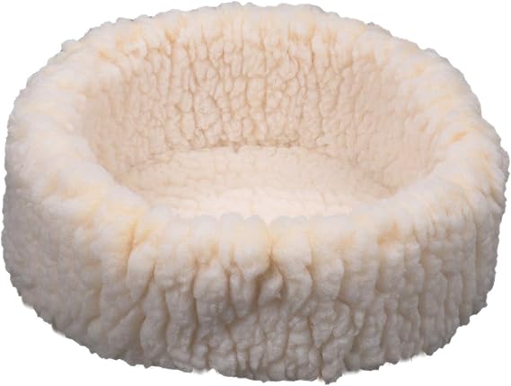 HUGGLEHOUNDS HUGGLEFLEECE HUGGLESNUGGLER Bolster Dog and CAT Bed, Natural, X-Small