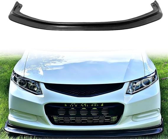 MDA Style Unpainted Black Front Bumper Lip for 2012-2013 Honda Civic Coupe