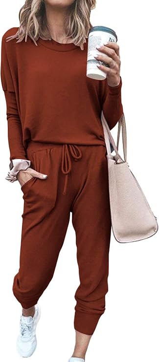 PRETTYGARDEN Airport Travel Outfit Women Fall 2 Piece Matching Lounge Sets