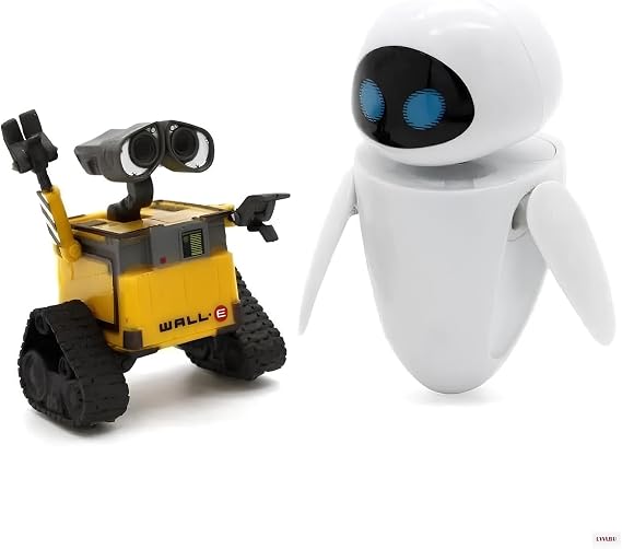 Wall-e Set of 2 Poseable Figures: Wall-e and Eve with Display Stand