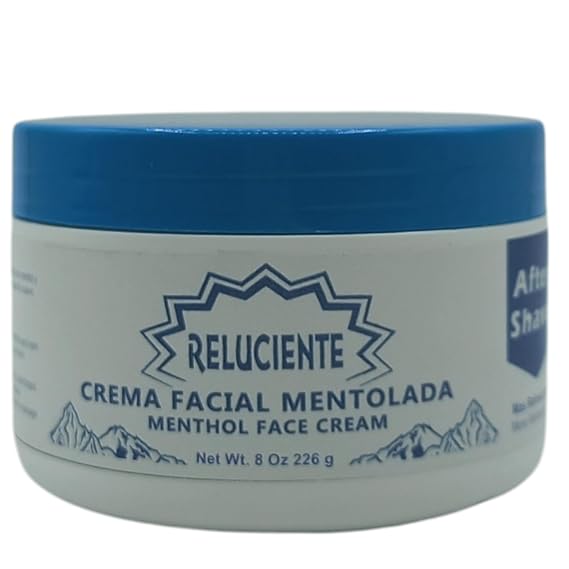Reluciente Mentholated Facial Cream Moisturizing & Refreshing After Shave for Men 8 oz