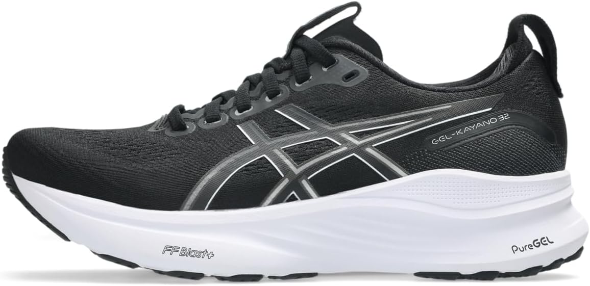 ASICS Women's Gel-Kayano 32 Running Shoe, Black/White, 10 Wide