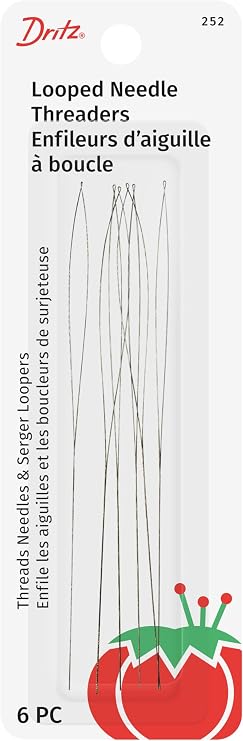 Dritz 252 Looped Needle Threaders-6/Pkg, Silver, 4 UK