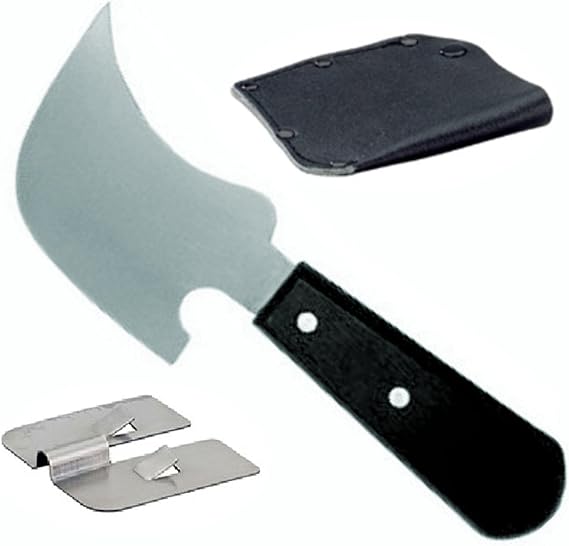 Quarter Moon Knife Set with Leather Sheath and Trim Plate