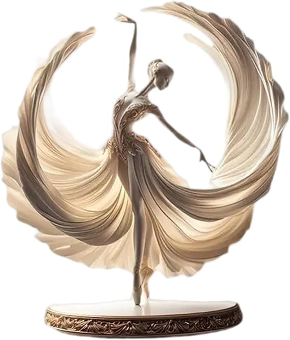 Elegant Acrylic Ballerina Figurine with Stand, Modern Ballet Dancer Sculpture for Home & Office Desktop Decor, Women, Minimalist Art