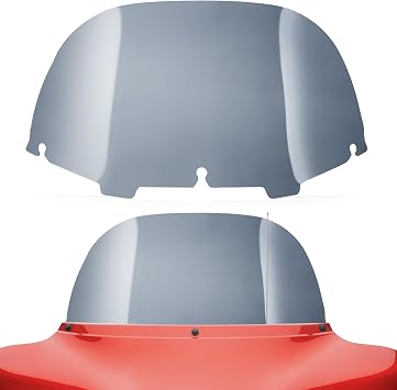 Amazicha 10" Windshield Wave Windscreen Wind Splitter 96-13 Compatible for Harley Davidson Touring Electra Glide Ultra Classic Street Glide Ultra limited Tri Glide FLHT FLHX 1996-2013(Tint)