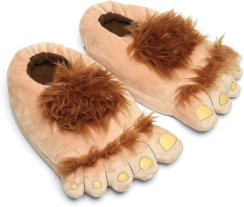 Ibeauti Little Kids Furry Monster Adventure Slippers, Comfortable Novelty Warm Winter Hobbit Feet Costume Slippers for Boys Girls