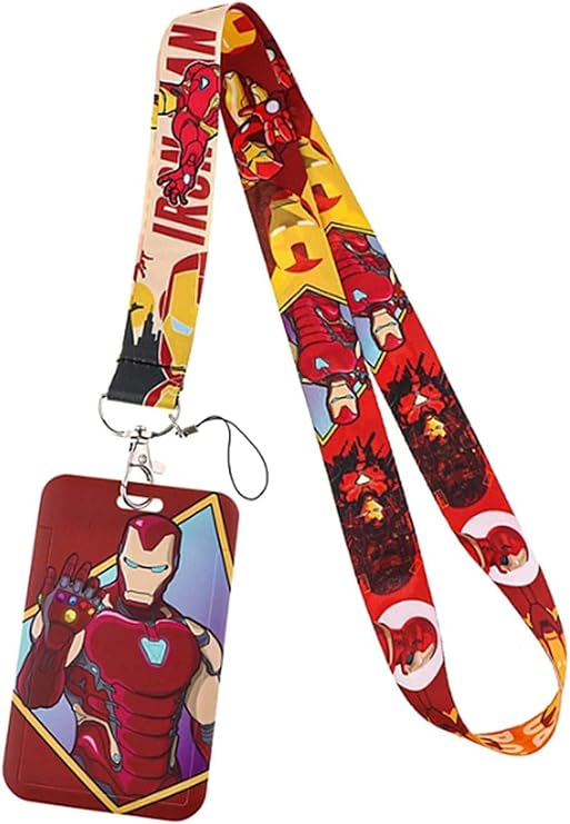 Ironmans Superhero Themed Lanyard with ID Holder Keychain