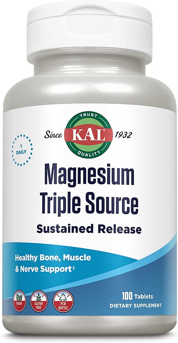 KAL Triple Source Magnesium Complex Supplement, 100 Tablets