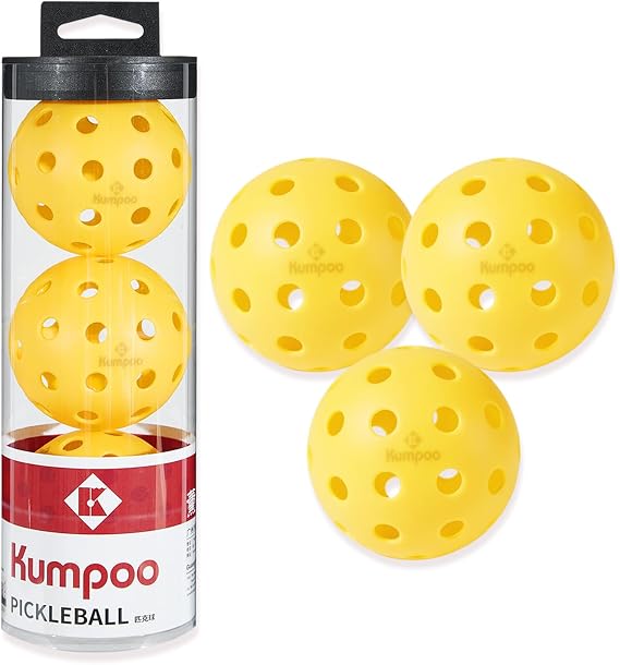 Pickleball Balls 3 Pack with 40 Holes for Outdoor Games