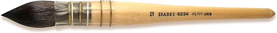 Isabey Siberian Blue Squirrel Watercolor Brushes Quill Mop, Size 12, None
