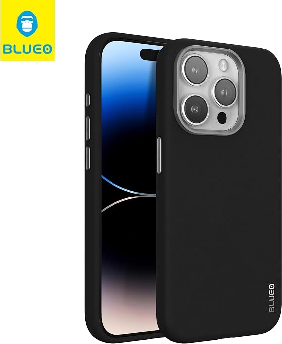 Blueo iPhone 15 Pro Uyumlu Deri Premium Kılıf Siyah