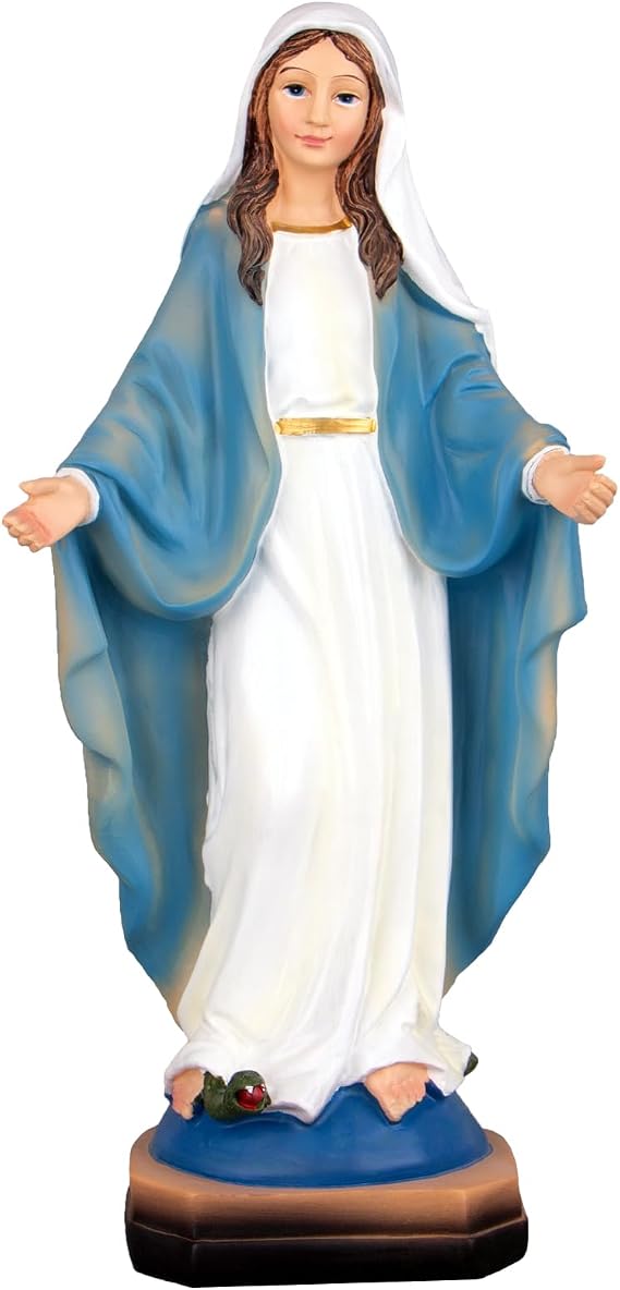 Generous Virgin Mary Statue, Our Lady of Lourdes Blessed Mother Statues, 12 Inch Virgin Mary Resin Figurines Catholic Gifts, Indoor Religious Home Decor
