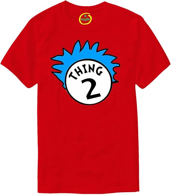 Thing One 1 and Thing Two 2 T-Shirt Couples Matching Funny Costume Cat Twins Top