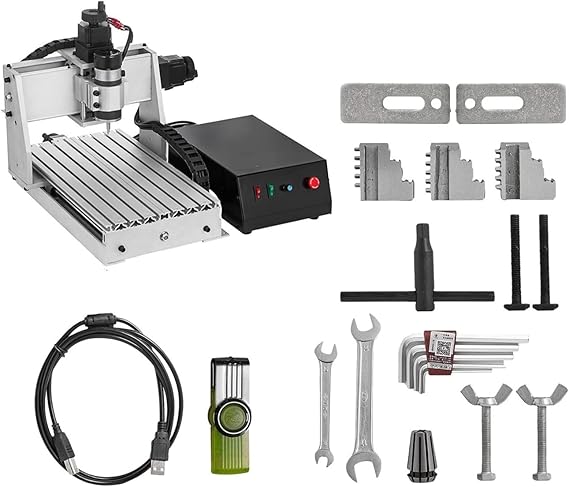 3/4 Axis CNC Router 6040/3040/3020 Engraver USB Port Milling Engraving Machine PVC 3D Carving Woodworking Machine(3 Axis CNC 3020)