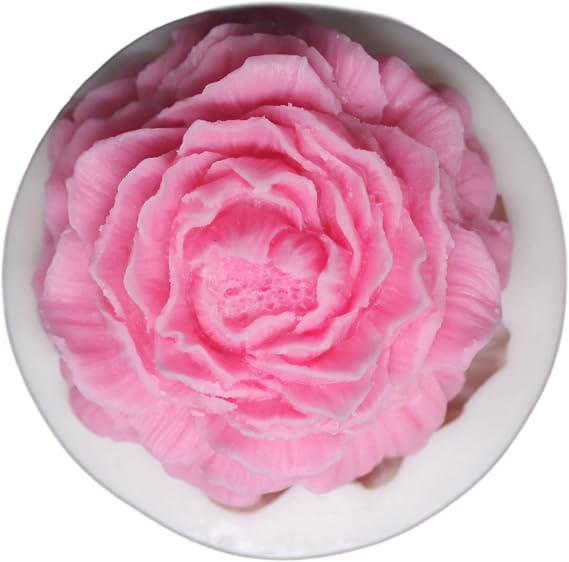 3D Peony Flower Silicone Mold for DIY Candle, Handmade Flower Soap, 3D Flower Fondant Cake and Epoxy Casting Resin Crafts (Large)
