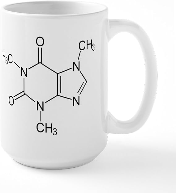 CafePress Caffeine Molecule 15 oz (444 ml) Ceramic Coffee Mug