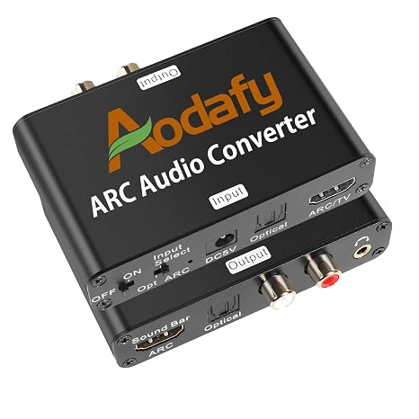 HDMI ARC Audio Extractor, DAC Audio Converter, HDMIARC/Optical in, ARC/Optical/RCA/3.5mm Jack Out, for TV and Sonos Sound bar