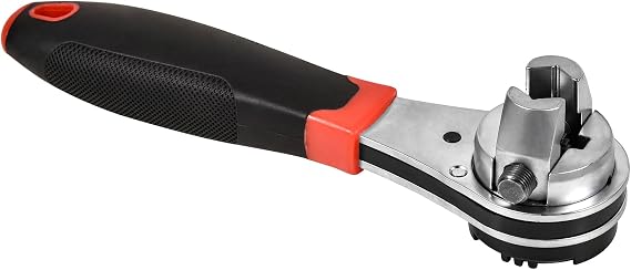 SaferCCTV Adjustable Ratchet Wrench for 6-22mm Screw, Multifunctional Universal Socket Wrench, Ratcheting Adjustable Wrench with Comfortable Rubber Non-slip Handle, 8 Inch