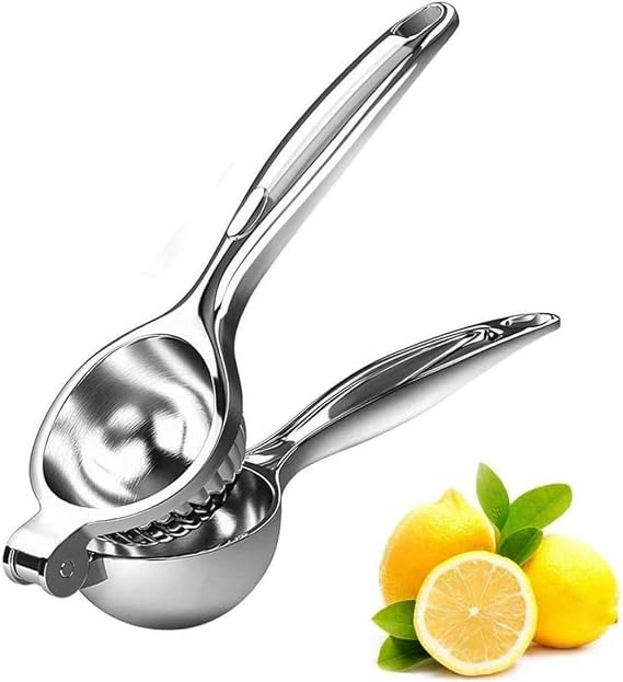 Deconox Profesyonel Paslanmaz Çelik Limon Sıkacağı, Manuel Narenciye ve Limon Presi, Ergonomik Kollu, Kolay Yıkanabilir, Büyük Boy (24 cm)
