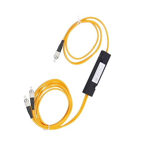 FC UPC 1X2 Singlemode Fiber Optical Splitter Fused Fiber Splitter (FBT) FC/UPC 1:2 Fiber Optic Pigtail Splitter for Fibre Optical Communication System Tapered Box Splitter, 1PC