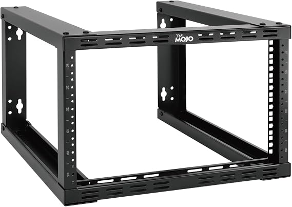 Tecmojo 6U 15.75" Deep Open Frame Fixed Wall Mount Network Rack for Server Data, AV, IT, Telecommunications, Computer Equipment, Patch Panels, Heavy Duty