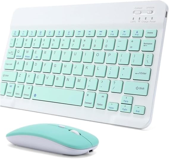 PSR Aksesuar Kablosuz Bluetooth Klavye ve Mouse Seti – Tüm Cihazlarla Uyumlu (Açık Yeşil)