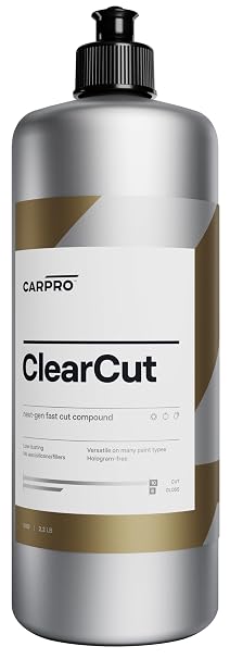 CARPRO Clear Cut Correction Compound - Heavy Cut Compound for Fast Paint Correction - Professional Body Shop Car Paint Scratch Repair, Fix Scratches & Swirls - Detailing and Buffing - Liter (34oz)