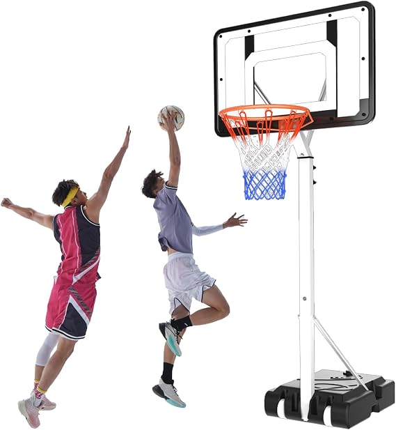 Portable Basketball Hoop with 31.5" Backboard, Adjustable Height Basketball Hoop, for Indoor Outdoor Sports
