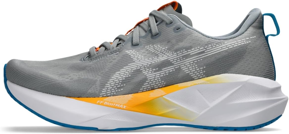 ASICS Men's Novablast 5 Running Shoe, Gravel/White, 15 Wide