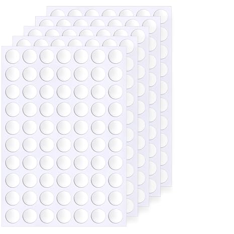 JUNEBRUSHS 350 Pieces Double Sided Sticky Dots, Sticky Tack for Wall Hanging Removable Poster Putty Clear Round Putty No Trace Adhesive Sticky Putty for Balloon Craft DIY Art Office Supplies (10 mm)