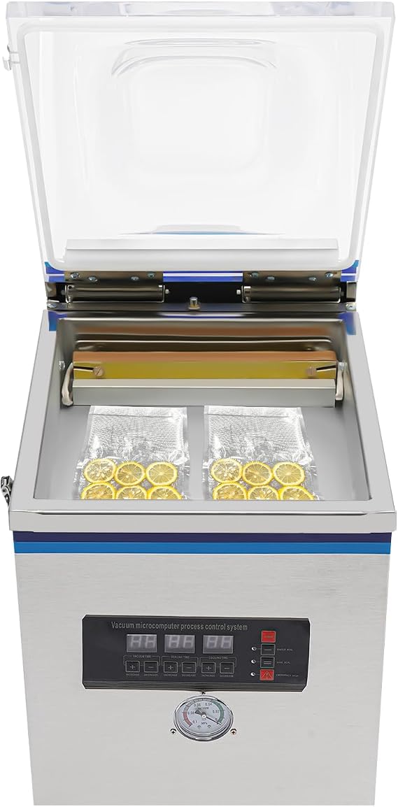 Chamber Vacuum Sealer, Stainless Steel Vacuum Packaging Machine, 360W Powerful Sealing System, Automatic Preservation Machine Sealer, Commercial Vacuum Packer