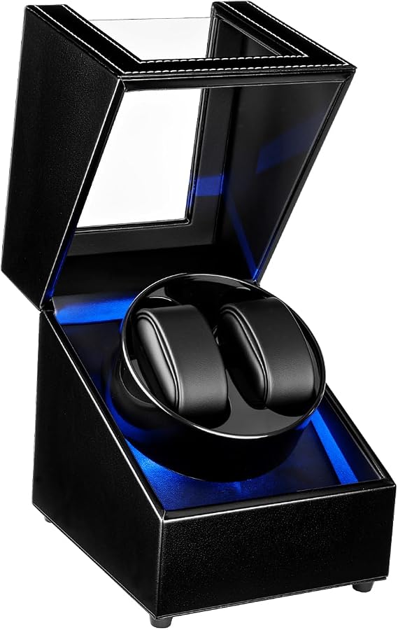 Mcbazel Uhrenbeweger 2 Uhren Watch Winder Box mit LED bis 47 mm USB-C