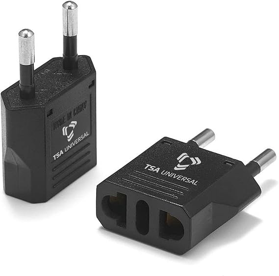 United States to Czech Republic (Czechia) Travel Power Adapter to Connect North American Electrical Plugs to Czech Outlets for Cell Phones, Tablets, eReaders, and More (2-Pack, Black)