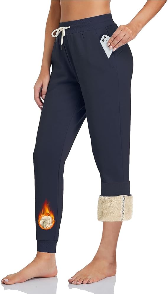 Inno Women's 28" 31" 34" 36" Sherpa Fleece Lined Joggers Warm Sweatpants
