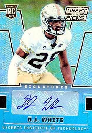 377977 D.J White Autographed Football Card 2016 Panini Prizm Draft Rookie Refractor No. 283