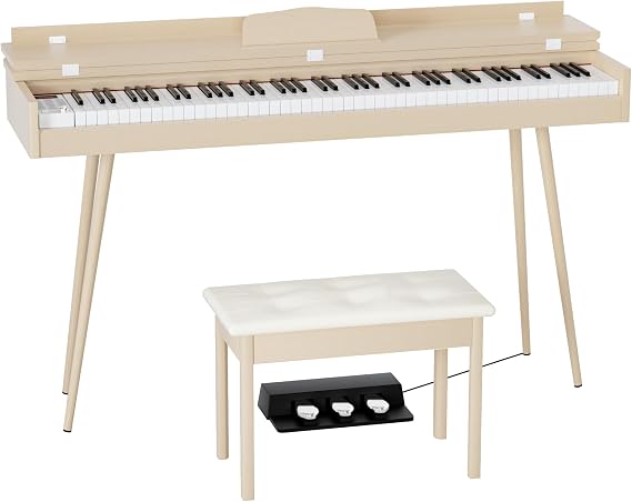 HEXANT 88- Key Hammer Weighted Digital Keyboard Piano, Full-Size Electric Piano keyboard, with 3-Pedal, Multi-Functional Keyboard and Stand for Beginner/Adult