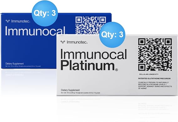 Immunocal + Platinum | 3-Month Glutathione Precursor Bundle | Bonded Cysteine + CMP & RMF | Immune, Cellular & Healthy Aging Support | 6 Boxes