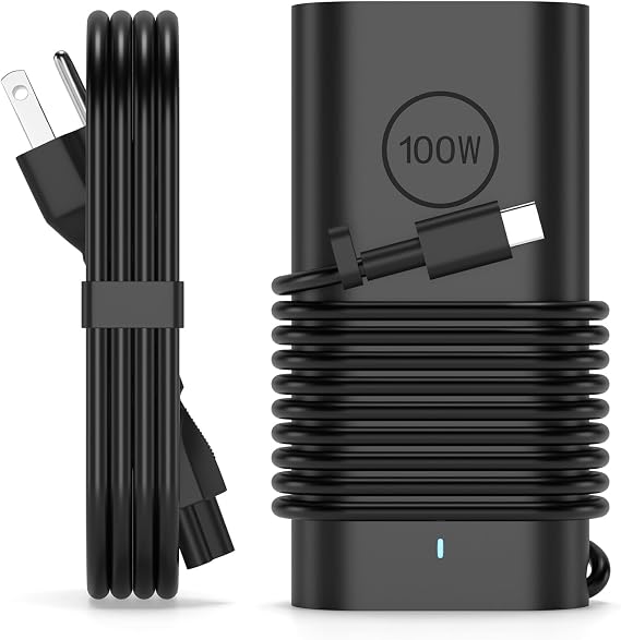 GKLSPL 100W USB C Laptop Charger Compatible with Dell Pro 14 16 Plus, Pro 13 14 Premium,Rugged 13 14, 14/16 Plus 2-in-1 Type C Fast Charging Power Adapter with AC Cord