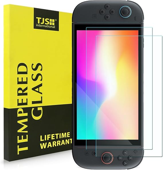 TJS 2 Pack Screen Protector for Nintendo Switch 2 Model 2025 7.9" (Clear)