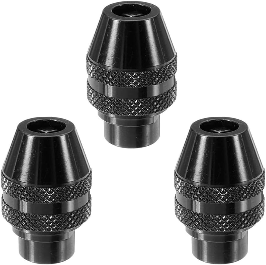 Teocpai 3pcs Keyless Chuck for Dremel 4486, 3000, 4000, 7700, 8200 Rotary Tools Aluminium, 0.8-3.4mm Clamping Range