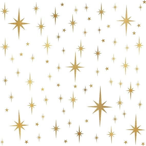 Star Wall Stickers Girls Room Wall Decals Sparkle Wall Decor Stick and Peel