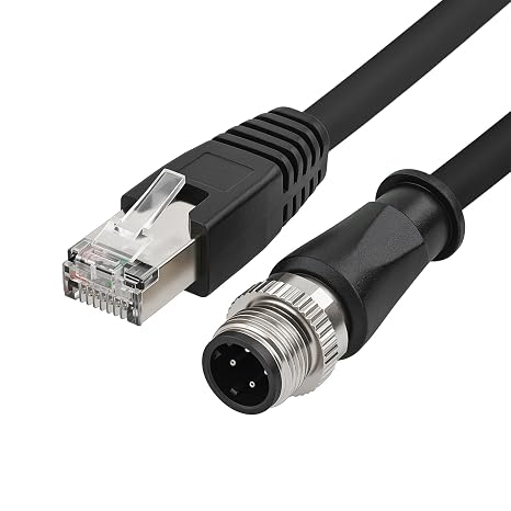 M12 4-Pin D-Code RJ45 Cable Versatile Shockproof Twist-Resistant 10M for Constantly Moving Machinery